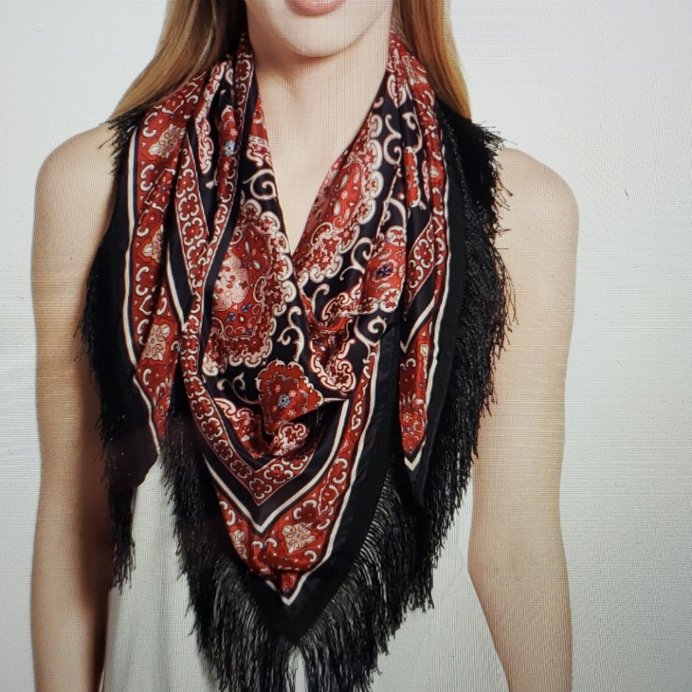 New Kate Spade Medallion Silk Shawl